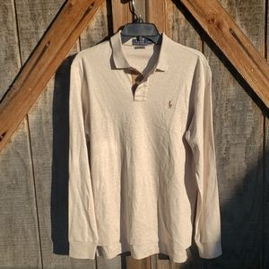 Polo Ralph Lauren Long Sleeve Beige Tan Shirt M